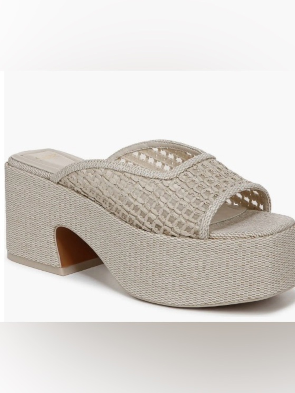 Franco Sarto Fernanda Woven Platform Slide Sandal/Natural: Size 7